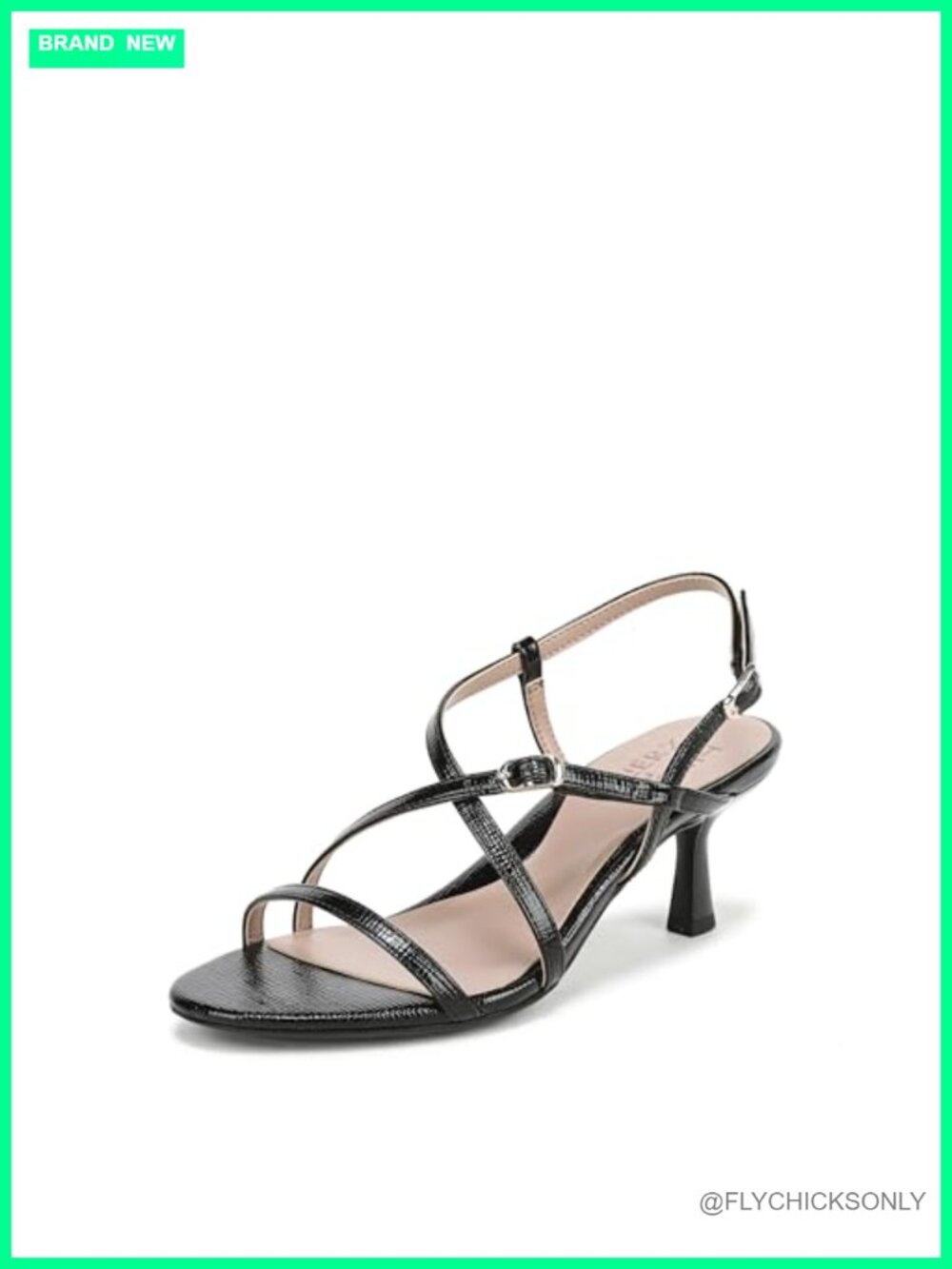 Strappy Heeled Dress Sandals Open Toe Slingback 2.375in